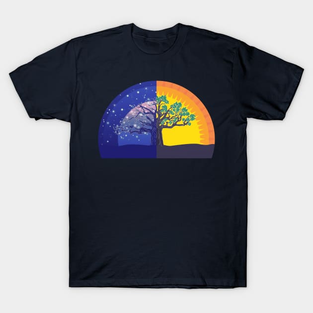 Day and night tree of life T-Shirt by AnnArtshock